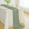 Cheesecloth Gauze Boho Rustic Table Runner - 35x120 Inch Long for Wedding(Sage Green)120"L x 35"W